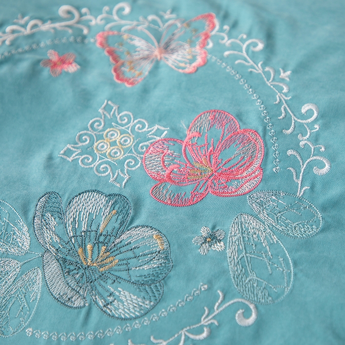 91家纺网 家纺一手货源 找家纺 优姿家纺 2024新款锦棉绣花四件套吊边床单一字绣枕套套件-锦绣花园 锦绣花园-浅绿