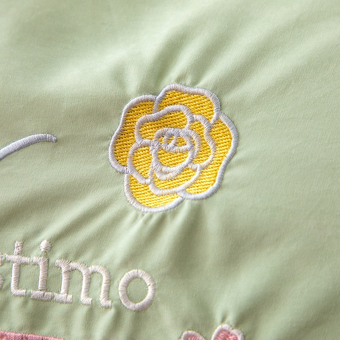 91家纺网 家纺一手货源 找家纺 优姿家纺 2024新款锦棉绣花四件套吊边床单一字绣枕套套件-雅韵 雅韵-翠绿