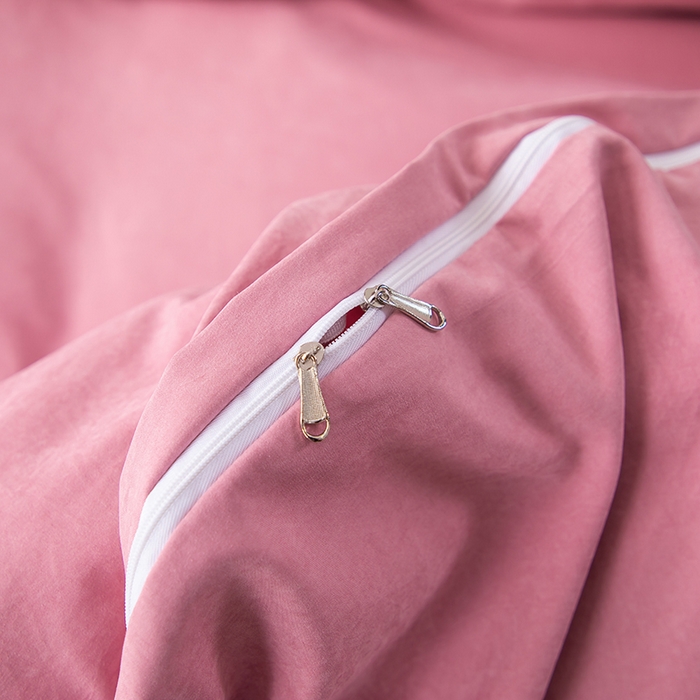 91家纺网 家纺一手货源 找家纺 优姿家纺 2024新款锦棉绣花四件套吊边床单一字绣枕套套件-雅韵 雅韵-豆沙