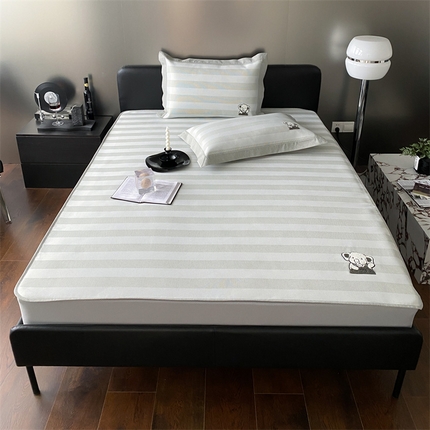 三味舒屋 2025新款凉感抗菌防螨印花冰丝养生席床笠款 象宝