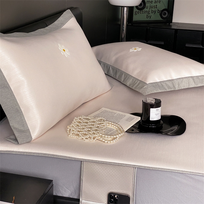 91家纺网 家纺一手货源 找家纺 三味舒屋 2025新款凉感抗菌防螨印花冰丝养生席床笠款 花宝