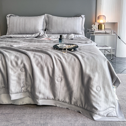锦禾穗 2024新款天丝夏被四件套 绅士灰