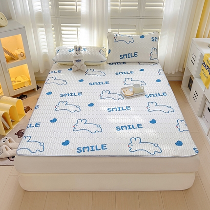 91家纺网 家纺一手货源 找家纺 木堇家居 2023新款乳胶凉席 微笑兔