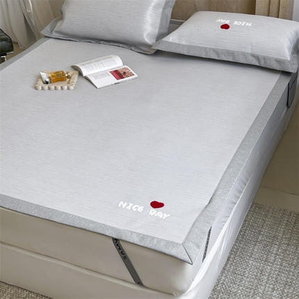 三味舒屋 2025新款凉感抗菌防螨印花冰丝养生席床席款 美宝