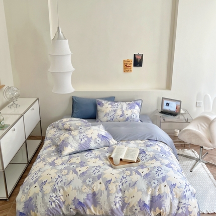 蕊姿 50sA类数码印花四件套 紫铃兰