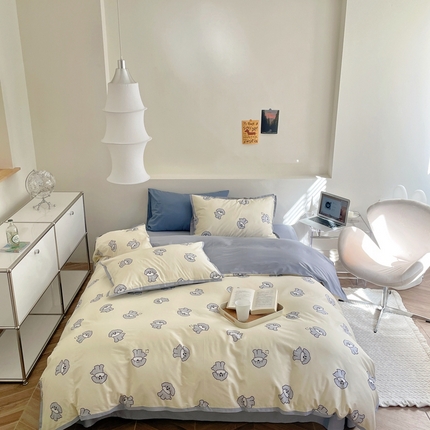 91家纺网 家纺一手货源 找家纺 蕊姿 50sA类数码印花四件套 PP 小狗