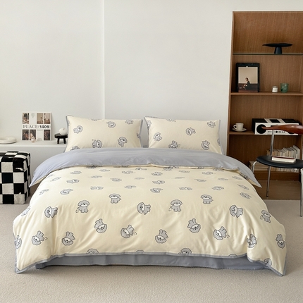 91家纺网 家纺一手货源 找家纺 蕊姿 50sA类数码印花四件套 PP小狗