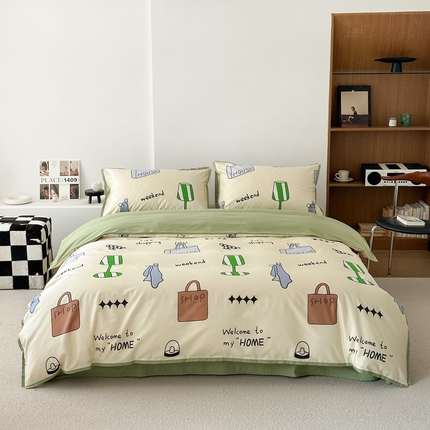 91家纺网 家纺一手货源 找家纺 蕊姿 50sA类数码印花四件套 完美一天