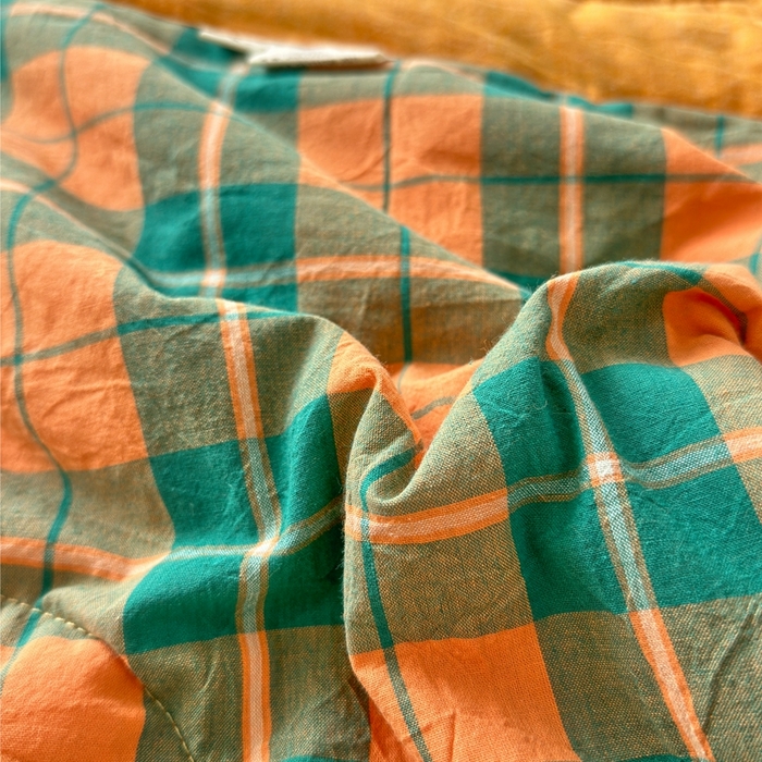 91家纺网 家纺一手货源 找家纺 三沁 2024新款春夏全棉色织水洗棉大豆夏被四件套 SM-青橙