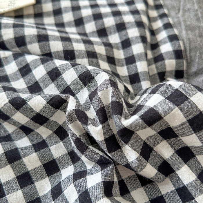 91家纺网 家纺一手货源 找家纺 三沁 2024新款春夏全棉色织水洗棉大豆夏被四件套 SM-黑白小格