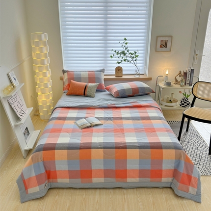 91家纺网 家纺一手货源 找家纺 （总）价格下调三沁2025最新A类大豆纤维全棉色织水洗棉夏被四件套夏凉被空调被子无印良品