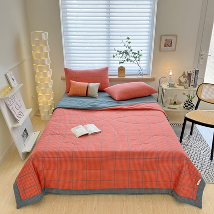 91家纺网 家纺一手货源 找家纺 （总）价格下调三沁2025最新A类大豆纤维全棉色织水洗棉夏被四件套夏凉被空调被子无印良品