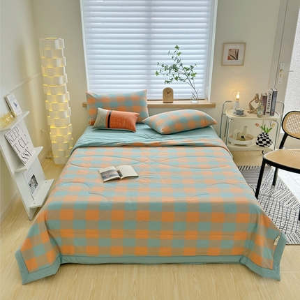 91家纺网 家纺一手货源 找家纺 （总）价格下调三沁2025最新A类大豆纤维全棉色织水洗棉夏被四件套夏凉被空调被子无印良品