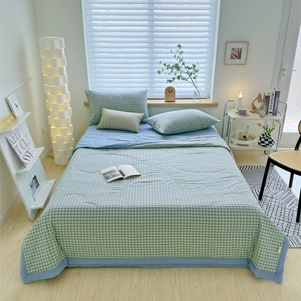 91家纺网 家纺一手货源 找家纺 （总）价格下调三沁2025最新A类大豆纤维全棉色织水洗棉夏被四件套夏凉被空调被子无印良品