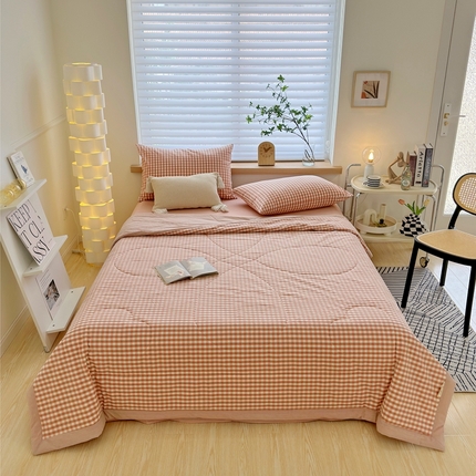 91家纺网 家纺一手货源 找家纺 （总）价格下调三沁2025最新A类大豆纤维全棉色织水洗棉夏被四件套夏凉被空调被子无印良品