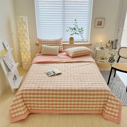 91家纺网 家纺一手货源 找家纺 （总）价格下调三沁2025最新A类大豆纤维全棉色织水洗棉夏被四件套夏凉被空调被子无印良品