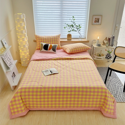 91家纺网 家纺一手货源 找家纺 （总）价格下调三沁2025最新A类大豆纤维全棉色织水洗棉夏被四件套夏凉被空调被子无印良品