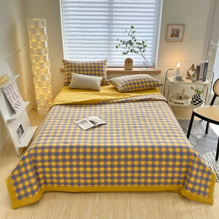 91家纺网 家纺一手货源 找家纺 （总）价格下调三沁2025最新A类大豆纤维全棉色织水洗棉夏被四件套夏凉被空调被子无印良品