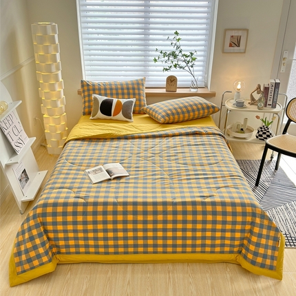 91家纺网 家纺一手货源 找家纺 （总）价格下调三沁2025最新A类大豆纤维全棉色织水洗棉夏被四件套夏凉被空调被子无印良品