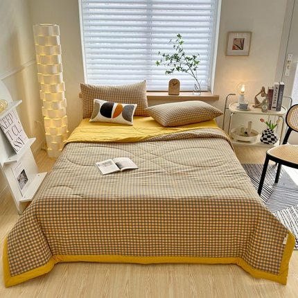 91家纺网 家纺一手货源 找家纺 （总）价格下调三沁2025最新A类大豆纤维全棉色织水洗棉夏被四件套夏凉被空调被子无印良品