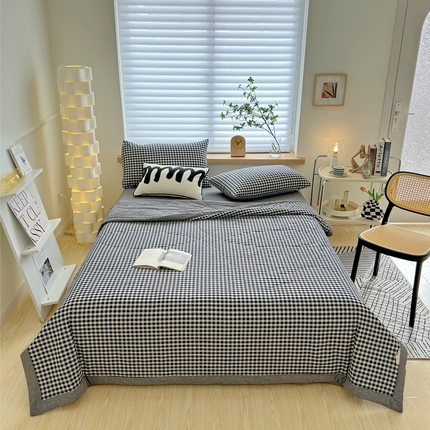 91家纺网 家纺一手货源 找家纺 （总）价格下调三沁2025最新A类大豆纤维全棉色织水洗棉夏被四件套夏凉被空调被子无印良品