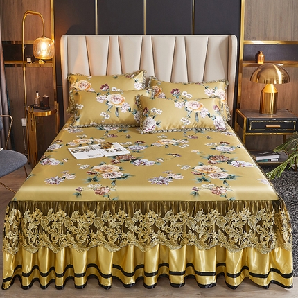 91家纺网 家纺一手货源 找家纺 （总）恋尚 2023新款薄款冰丝床裙系列