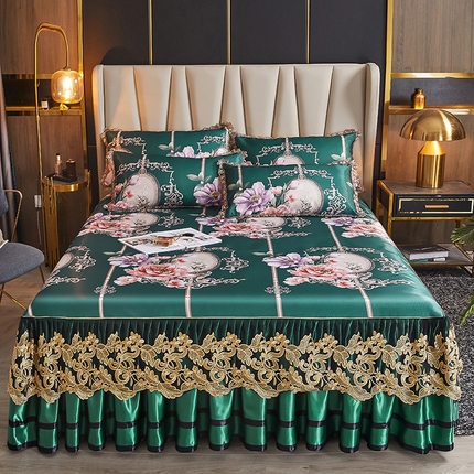 91家纺网 家纺一手货源 找家纺 （总）恋尚 2023新款薄款冰丝床裙系列