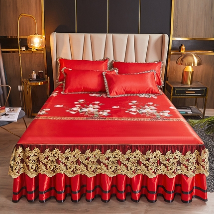 91家纺网 家纺一手货源 找家纺 （总）恋尚 2023新款薄款冰丝床裙系列