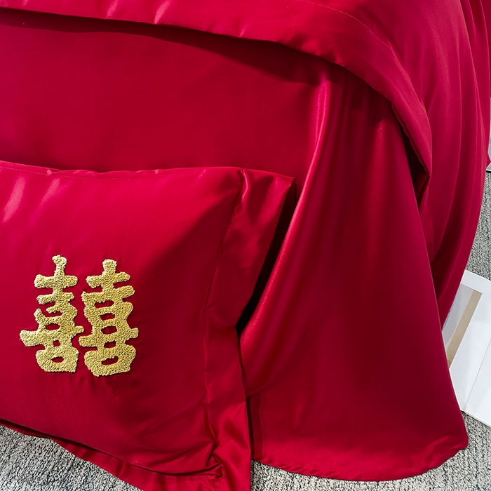 91家纺网 家纺一手货源 找家纺 优悦 2023新款轻奢磨毛婚庆毛巾绣四件套 喜爱