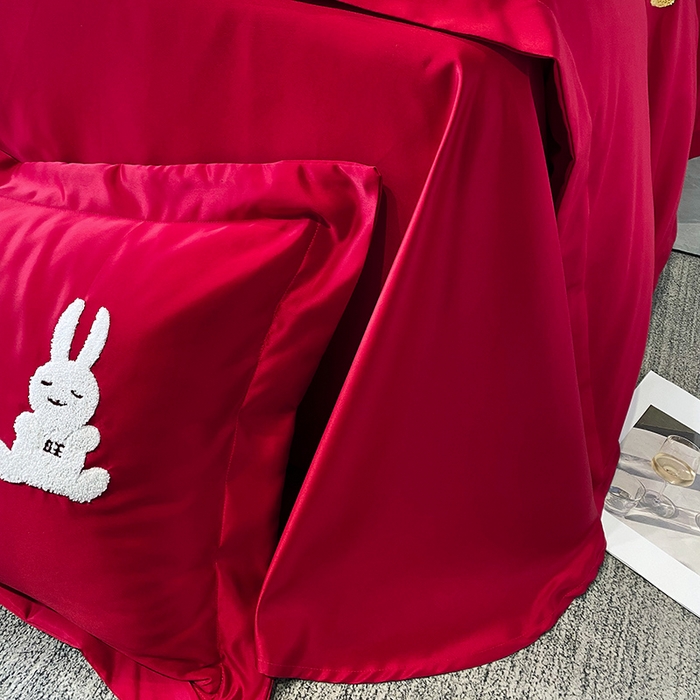 91家纺网 家纺一手货源 找家纺 优悦 2023新款轻奢磨毛婚庆毛巾绣四件套 小确幸