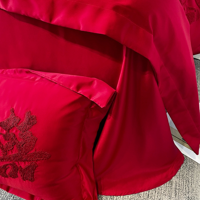 91家纺网 家纺一手货源 找家纺 优悦 2023新款轻奢磨毛婚庆毛巾绣四件套 爱意满满