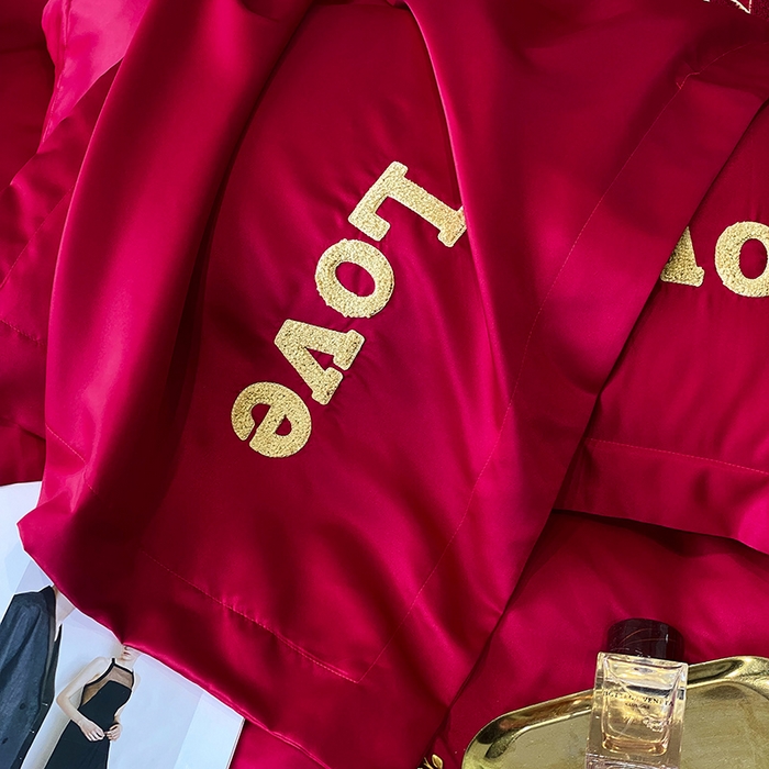 91家纺网 家纺一手货源 找家纺 优悦 2023新款轻奢磨毛婚庆毛巾绣四件套 美满