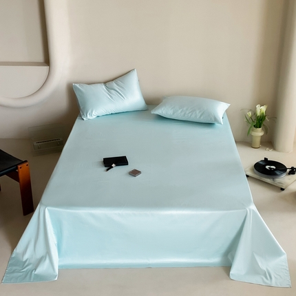 91家纺网 家纺一手货源 找家纺 例外Home 2023新款双股长绒棉“简”系列床单 简-星冰绿