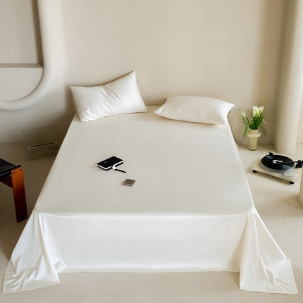 91家纺网 家纺一手货源 找家纺 例外Home 2023新款双股长绒棉“简”系列床单 简-奶酪白