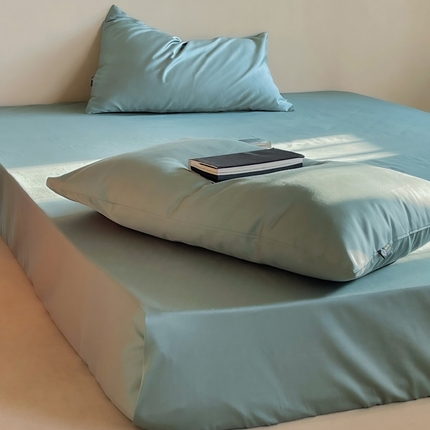 例外Home 2023新款双股长绒棉“简”系列 枕套 简-莫桑绿