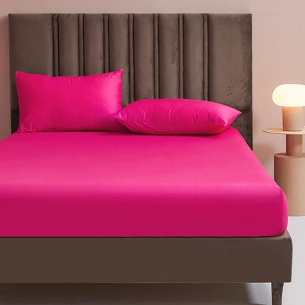 恋尚 2023新款13372喷气全棉床笠 玫红