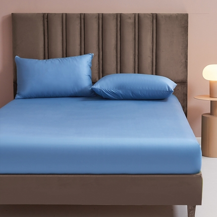 91家纺网 家纺一手货源 找家纺 恋尚 2023新款13372喷气全棉床笠 柯蓝