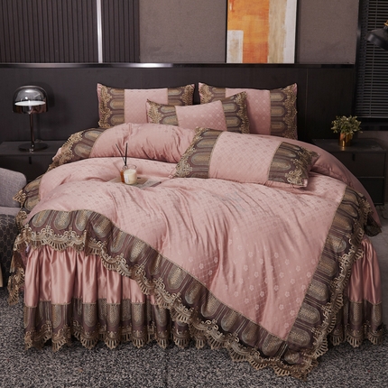 91家纺网 家纺一手货源 找家纺 （总）恋尚 2023新款床裙款提花四件套