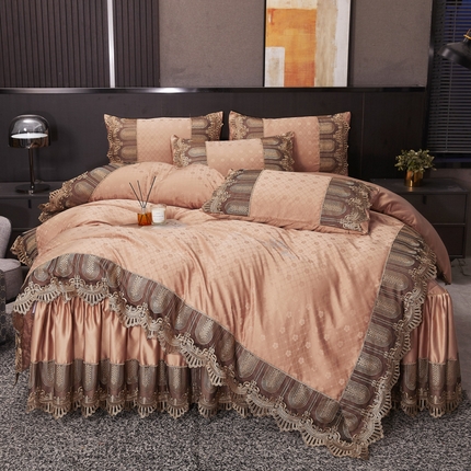 91家纺网 家纺一手货源 找家纺 （总）恋尚 2023新款床裙款提花四件套