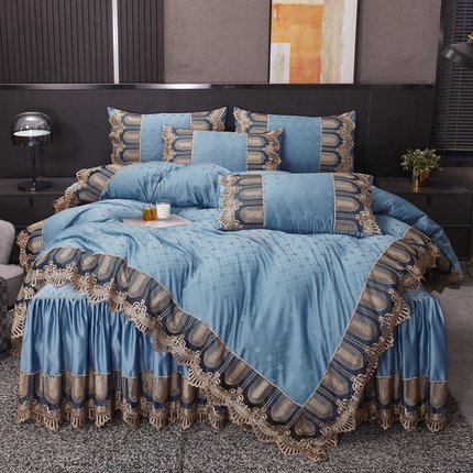 91家纺网 家纺一手货源 找家纺 （总）恋尚 2023新款床裙款提花四件套