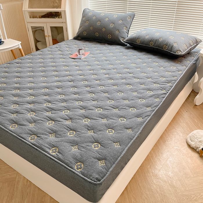 91家纺网 家纺一手货源 找家纺 （总）纤雅 2024新款 纯棉水洗棉刺绣大豆床笠