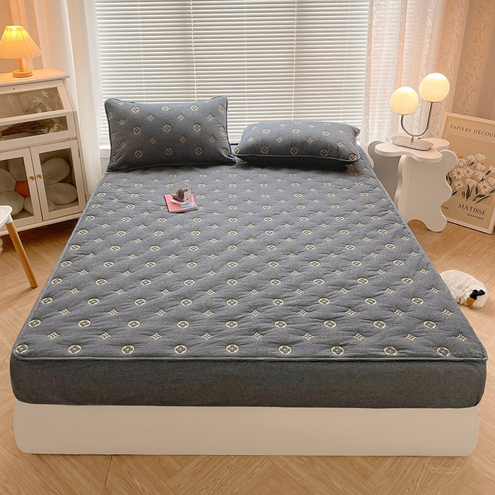 91家纺网 家纺一手货源 找家纺 （总）纤雅 2024新款 纯棉水洗棉刺绣大豆床笠