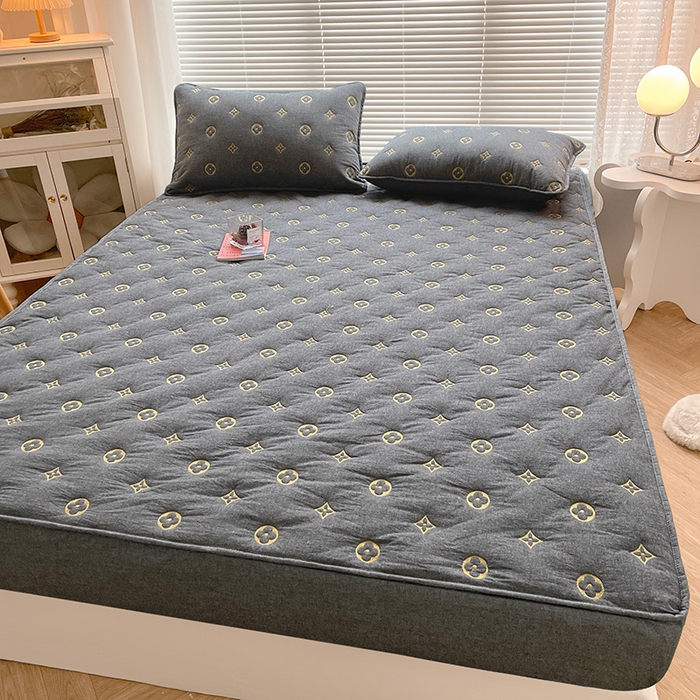 91家纺网 家纺一手货源 找家纺 （总）纤雅 2024新款 纯棉水洗棉刺绣大豆床笠