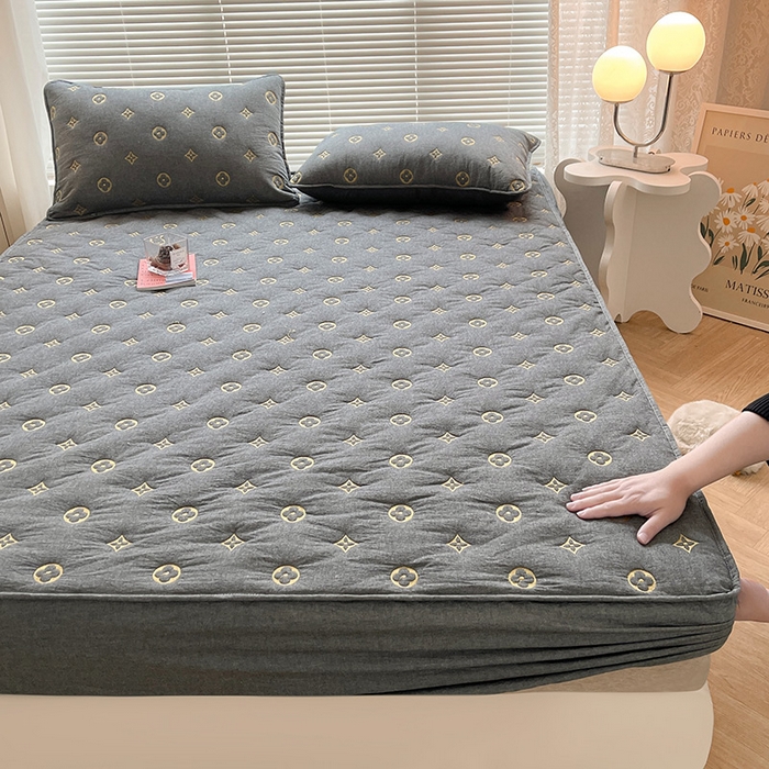 91家纺网 家纺一手货源 找家纺 （总）纤雅 2024新款 纯棉水洗棉刺绣大豆床笠