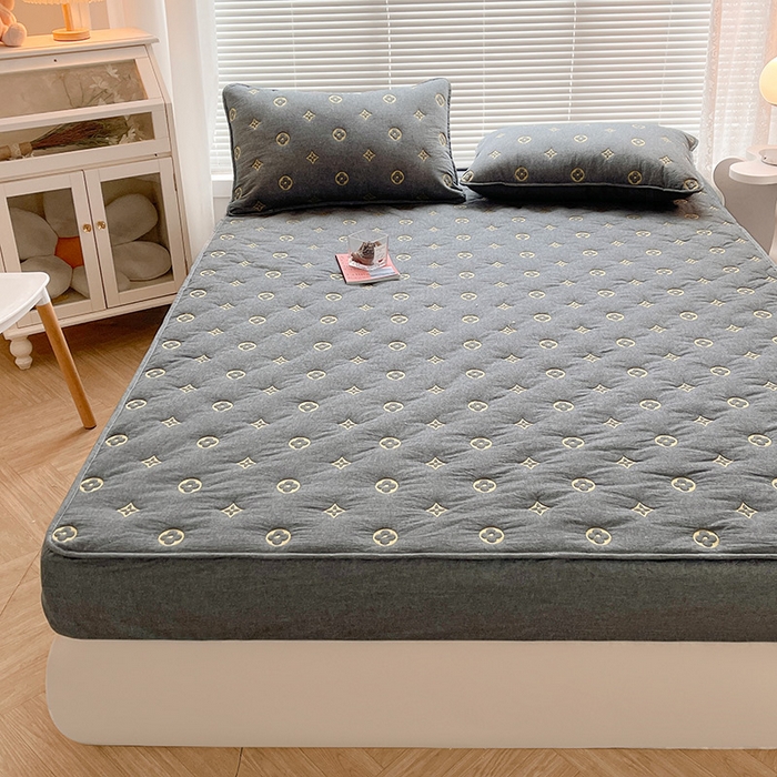 91家纺网 家纺一手货源 找家纺 （总）纤雅 2024新款 纯棉水洗棉刺绣大豆床笠