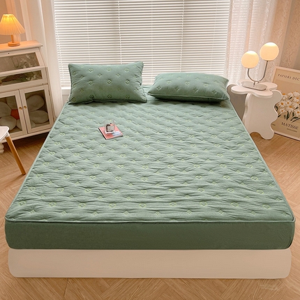 91家纺网 家纺一手货源 找家纺 （总）纤雅 2024新款 纯棉水洗棉刺绣大豆床笠