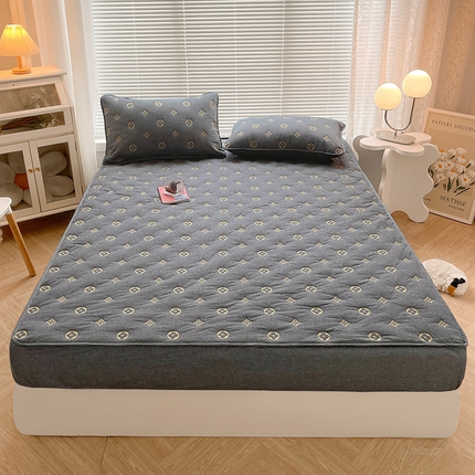 91家纺网 家纺一手货源 找家纺 （总）纤雅 2024新款 纯棉水洗棉刺绣大豆床笠