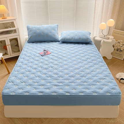 91家纺网 家纺一手货源 找家纺 （总）纤雅 2024新款 纯棉水洗棉刺绣大豆床笠