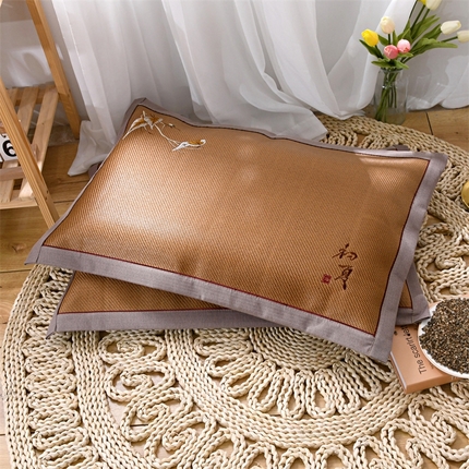 （总）织布人 2023新款冰藤冰丝凉席枕头夏凉枕荞麦枕头枕芯48*74