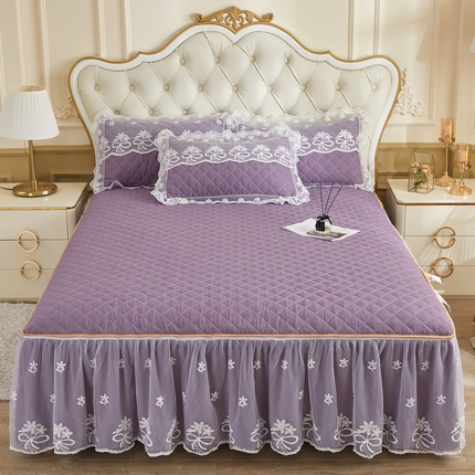 91家纺网 家纺一手货源 找家纺 （总）恋尚 2023新款色织系列床笠床裙可脱卸 单品床裙